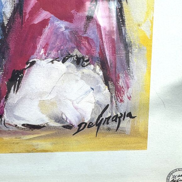 Ettore Ted DeGrazia Wee Three Signed Limited Edition Lithograph Print Framed Vtg